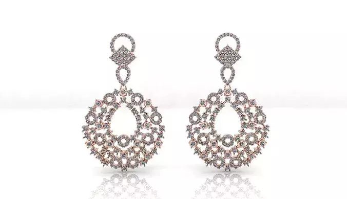 round diamond pave setting high jewelry earring
