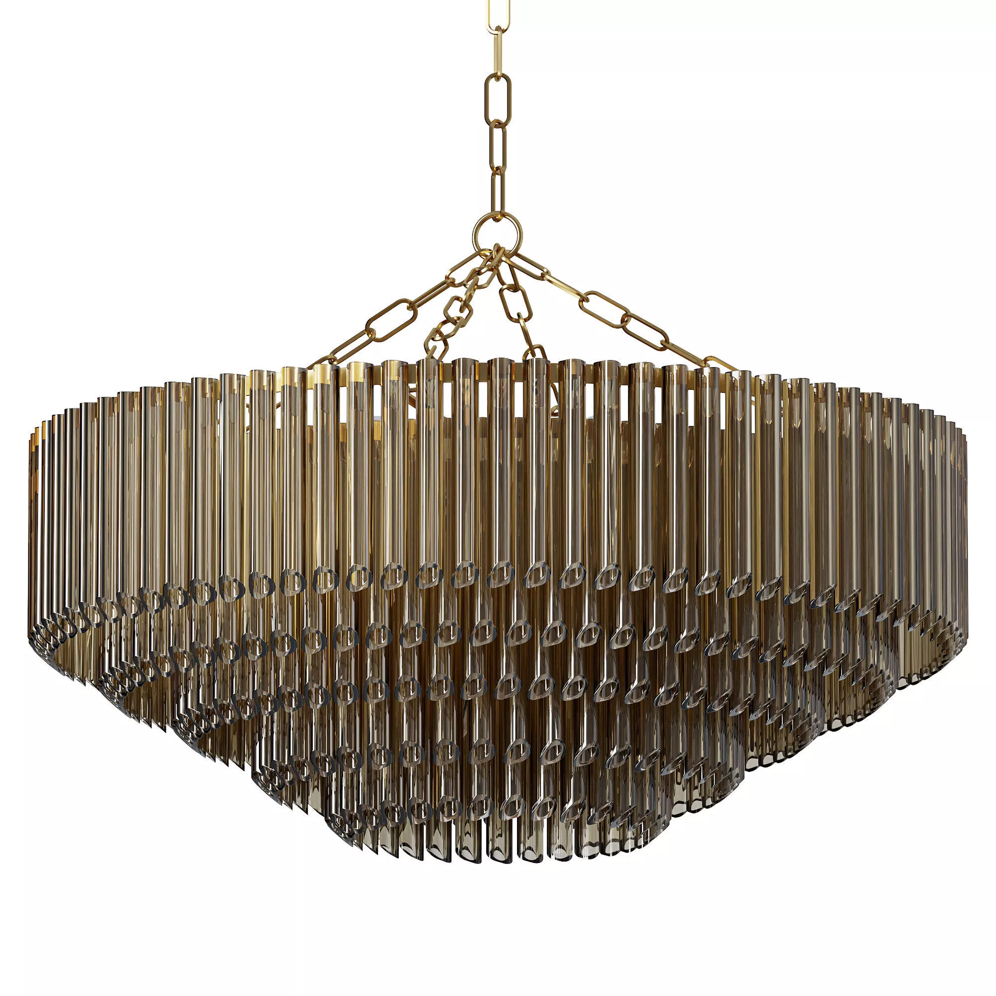 Petalia Wide Brass Chandelier 3D model
