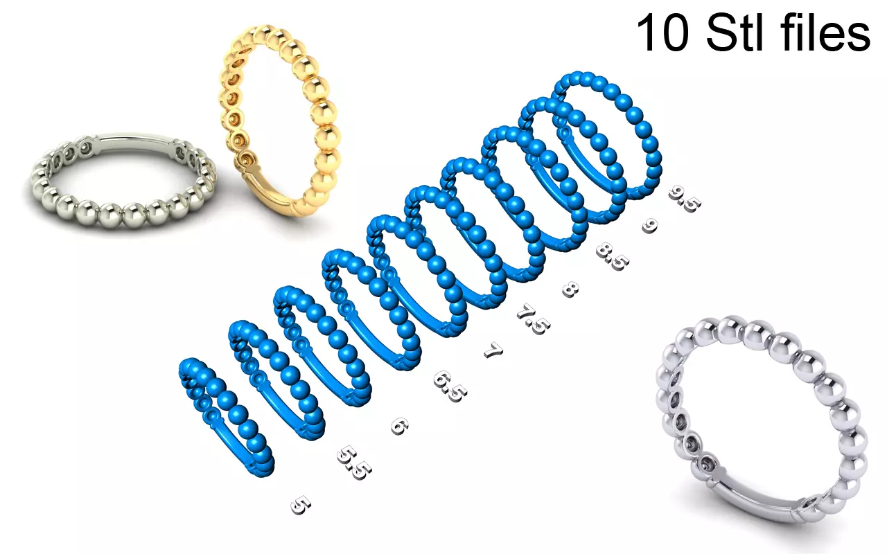 Ball ring set 3D print model