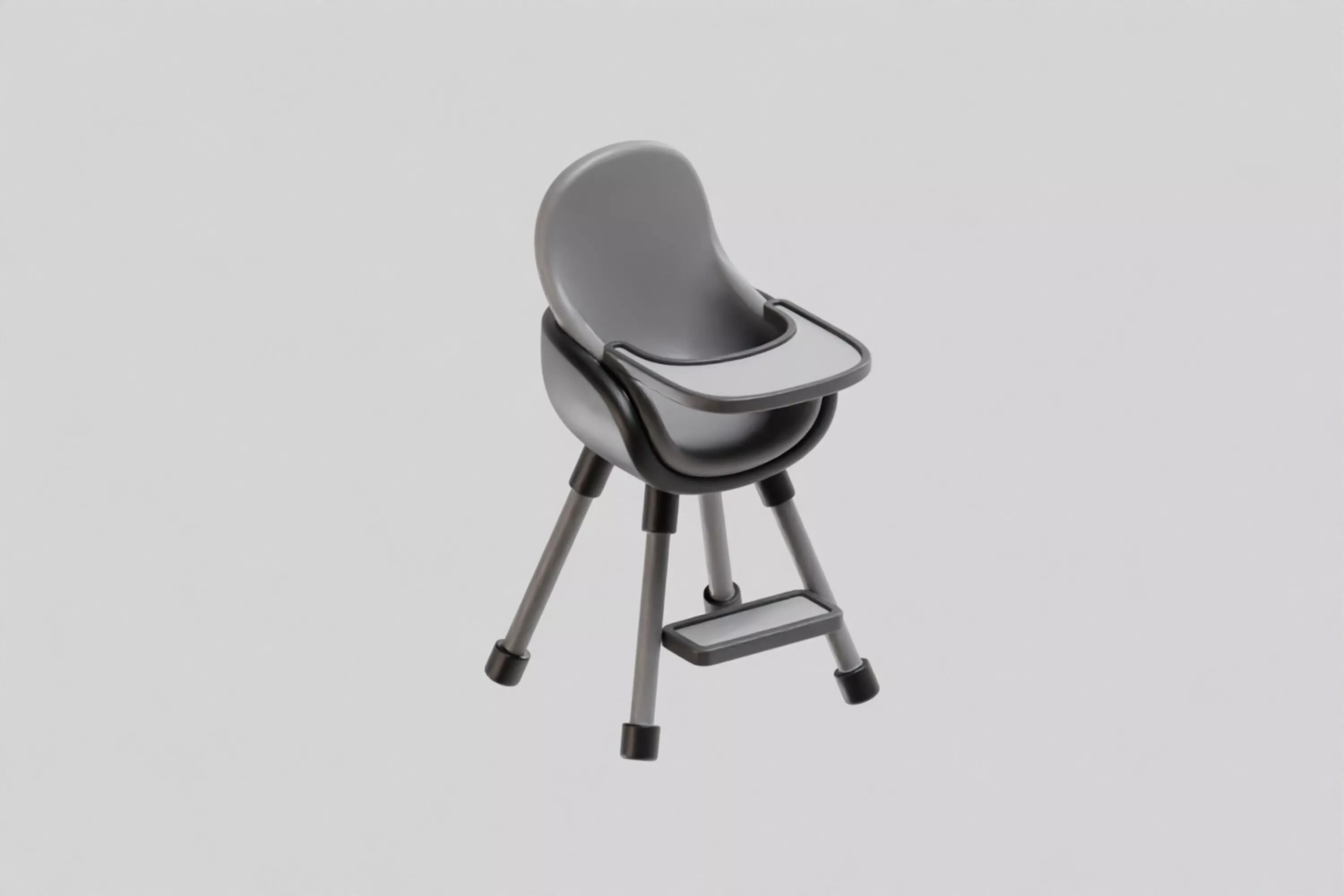 Baby feeding chair Low-poly 3D model