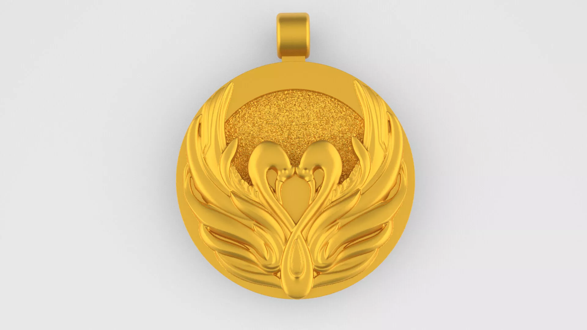 Swan Love Pendant 3D print model