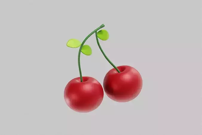 Cherry  Low-poly 3D model 6