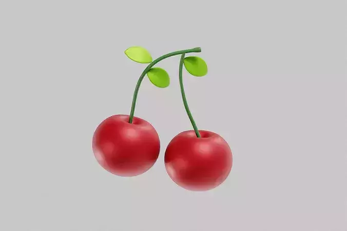 Cherry  Low-poly 3D model 2