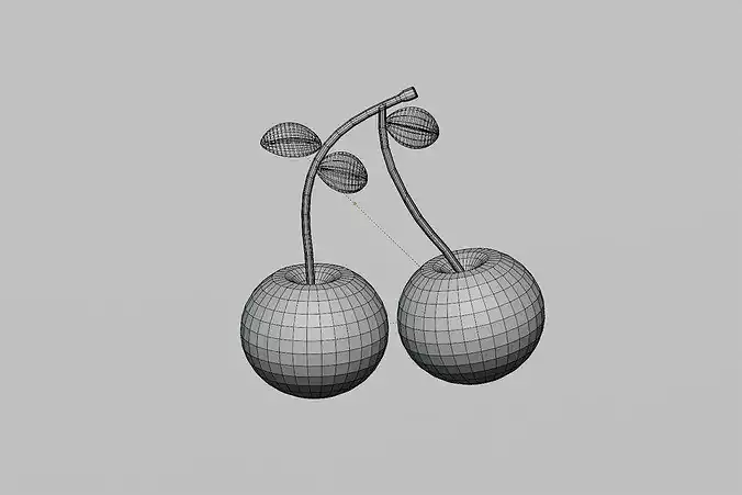 Cherry  Low-poly 3D model 7
