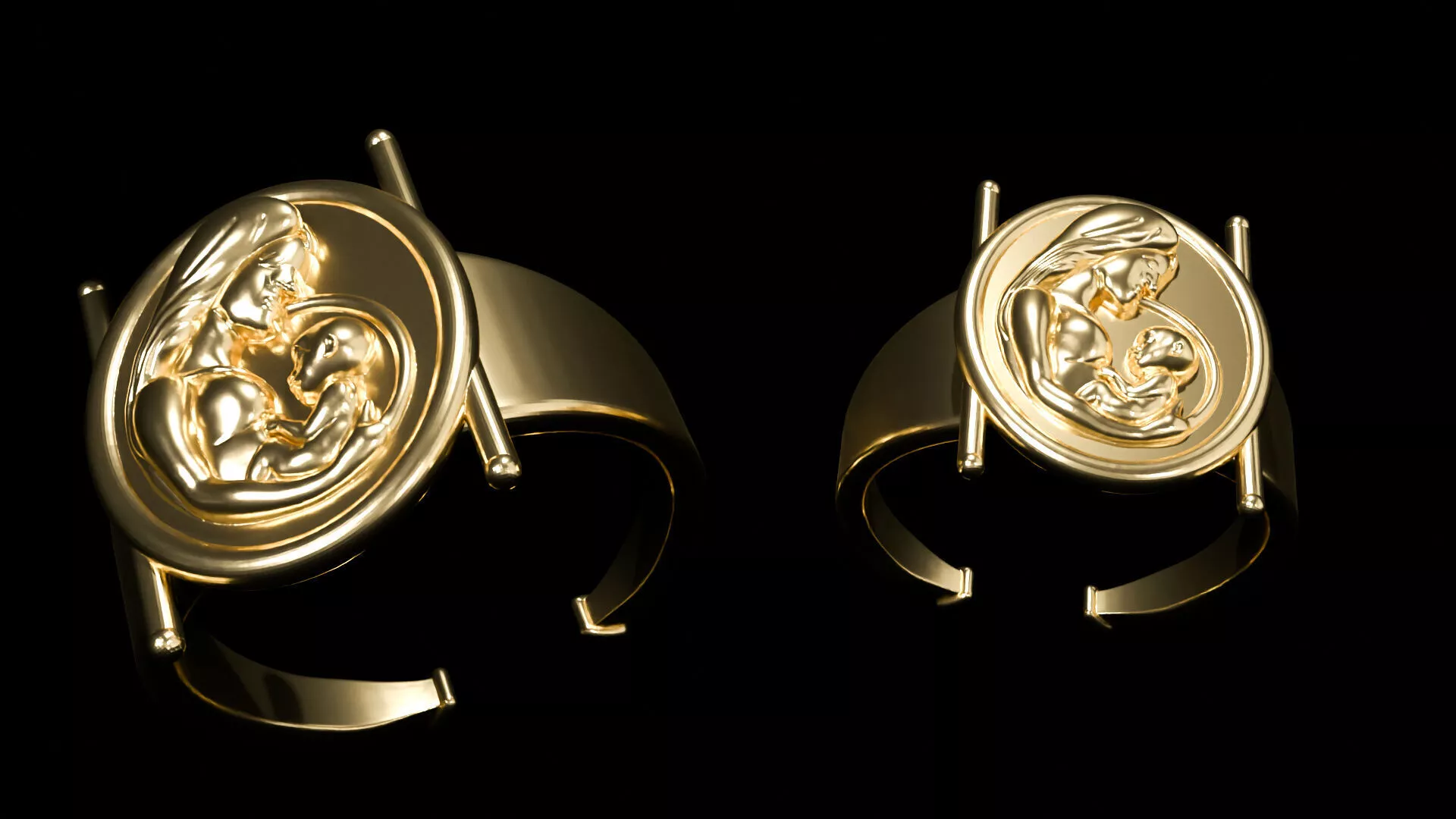 Mother and Daughter Ring 3D Printable 3D print model