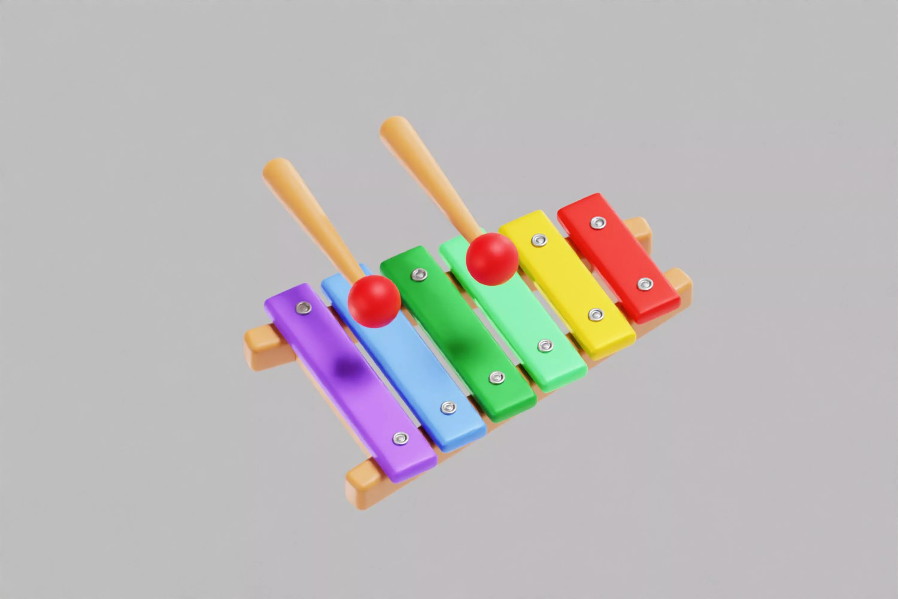 Xylophone Low-poly 3D model