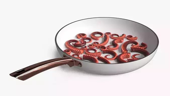 Pan Cooked Octopus Tentacle Pieces 3D model
