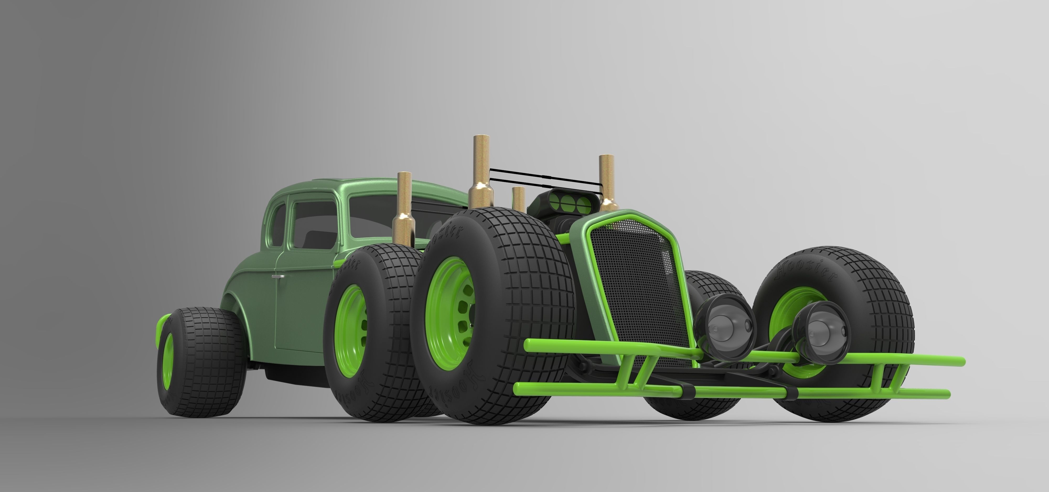 Hot rod six-wheeled 3D model_14