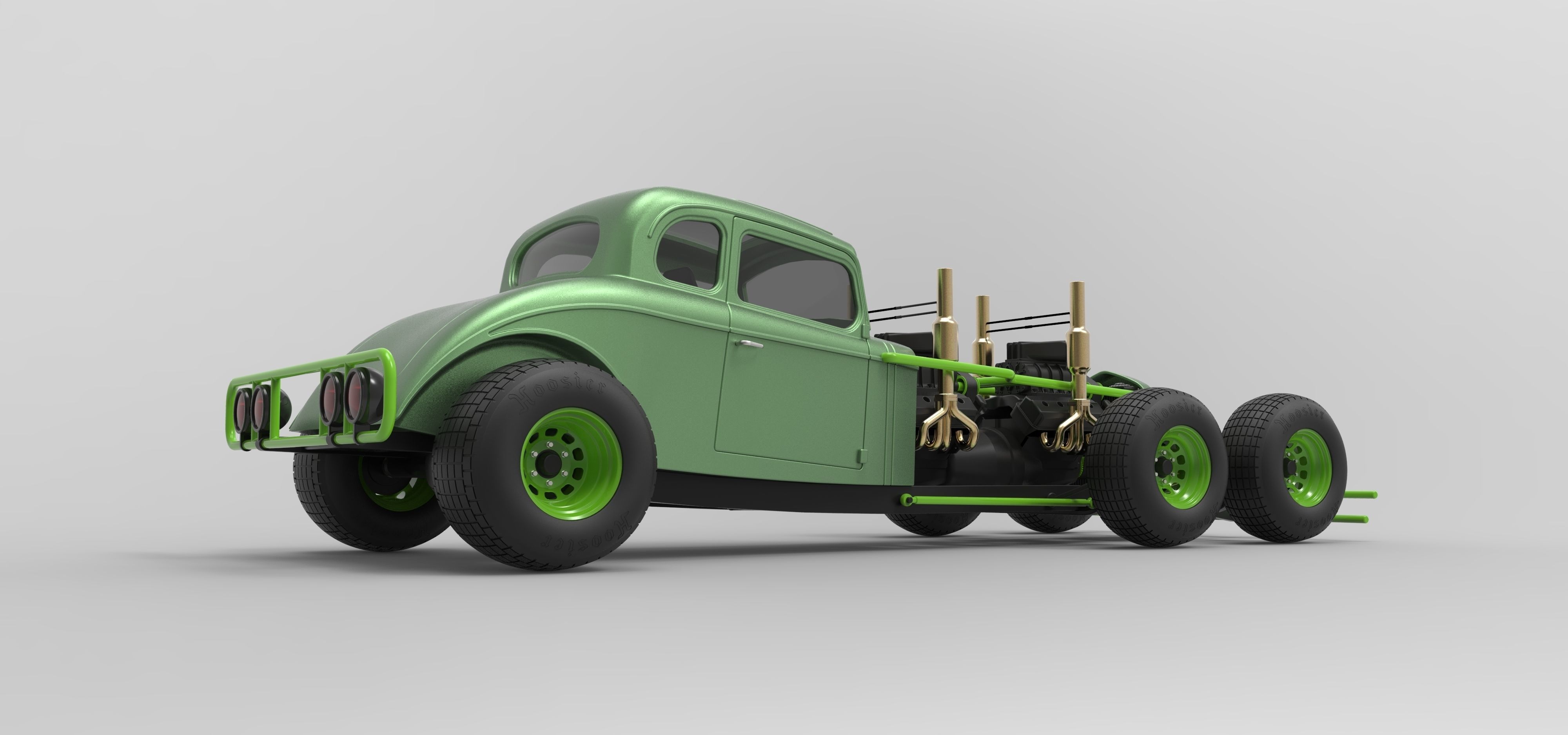 Hot rod six-wheeled 3D model_10
