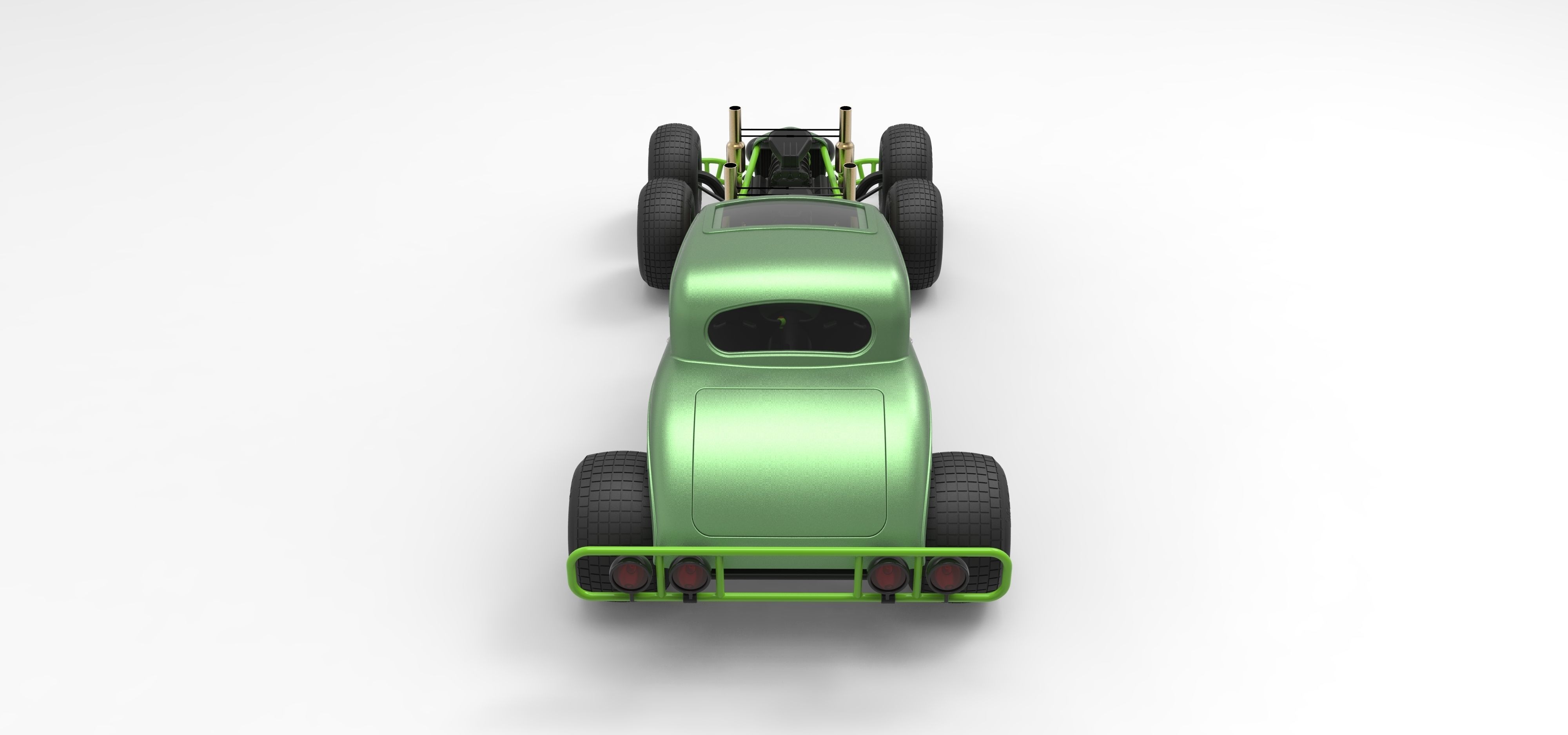 Hot rod six-wheeled 3D model_12