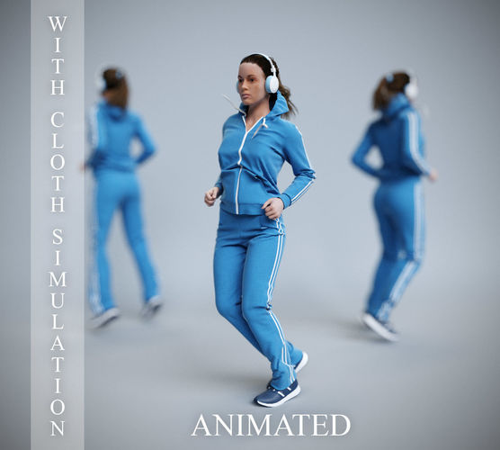 Sports woman warm-up Free 3D model