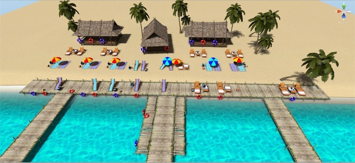 Beach sitting assets Low-poly 3D model_9