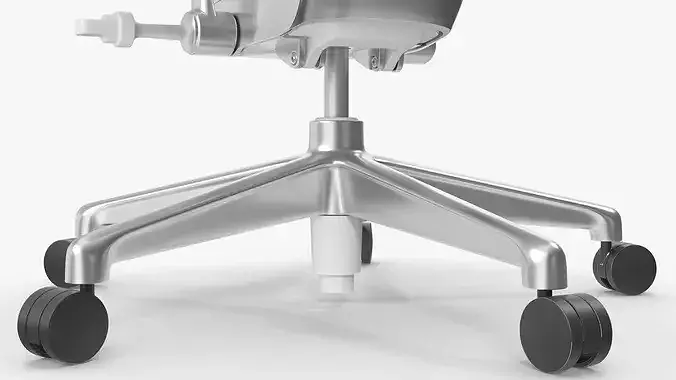 Adjustable Mesh Task Chair with Lumbar Support 3D model 7
