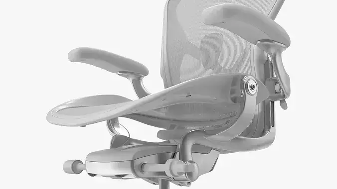Adjustable Mesh Task Chair with Lumbar Support 3D model 6