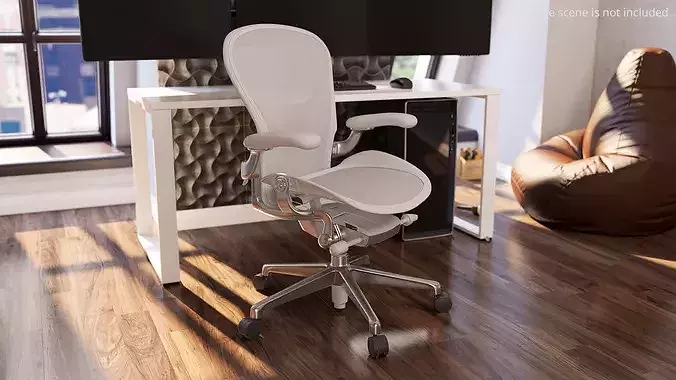 Adjustable Mesh Task Chair with Lumbar Support 3D model 2
