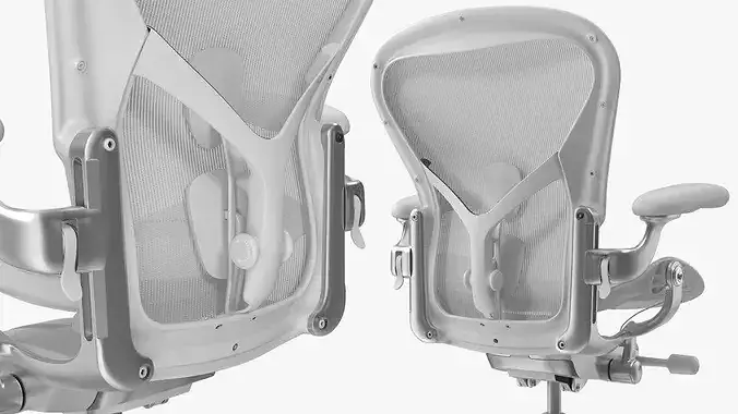 Adjustable Mesh Task Chair with Lumbar Support 3D model 5