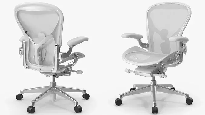 Adjustable Mesh Task Chair with Lumbar Support 3D model 3