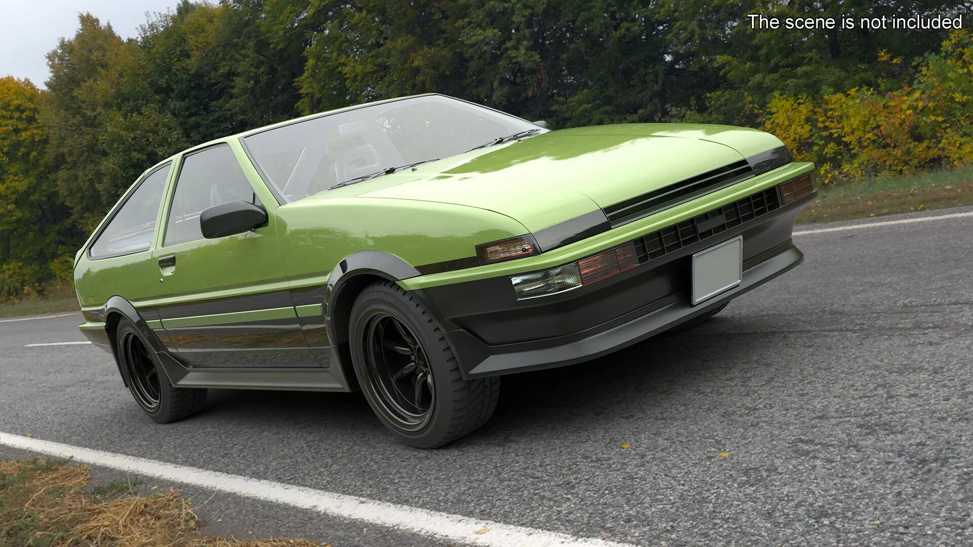 Retro Coupe with Pop-Up Headlights Rigged for Maya 3D model