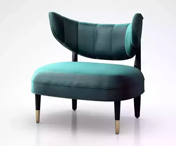 Rue side chair with green velvet upholstery