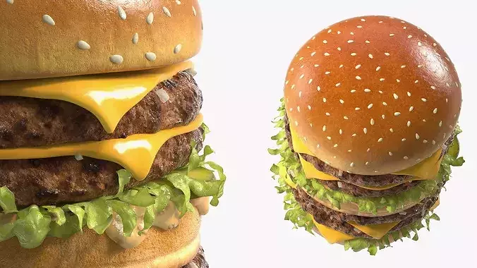 McDonalds Big Mac Double Beef Burger 3D model 5