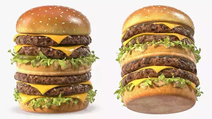McDonalds Big Mac Double Beef Burger 3D model 4