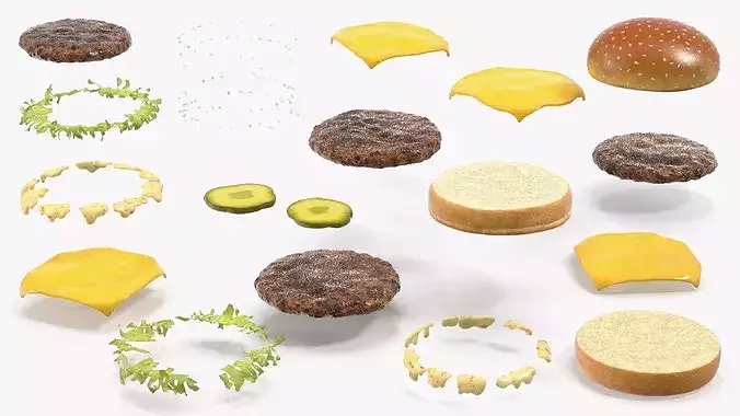 McDonalds Big Mac Double Beef Burger 3D model 7