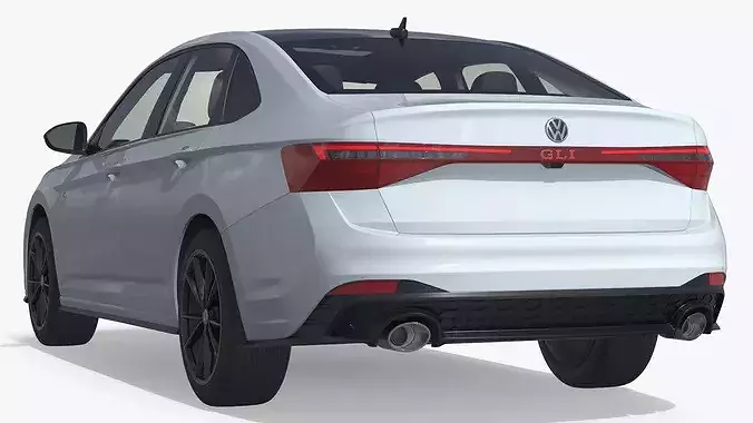 Volkswagen Jetta GLI Sedan Vehicle Light Gray 3D model 4