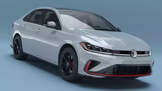 Volkswagen Jetta GLI Sedan Vehicle Light Gray 3D model 3