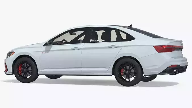 Volkswagen Jetta GLI Sedan Vehicle Light Gray 3D model 5