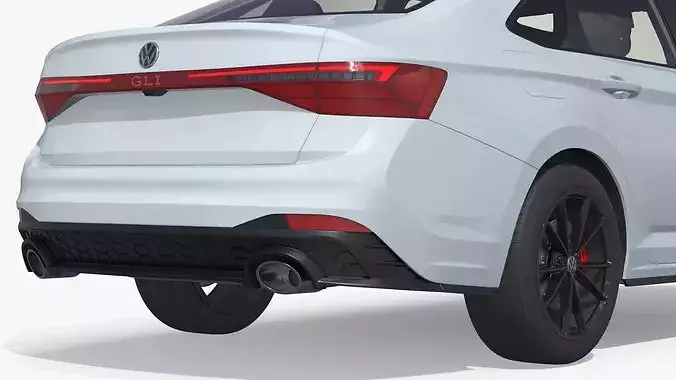 Volkswagen Jetta GLI Sedan Vehicle Light Gray 3D model 7