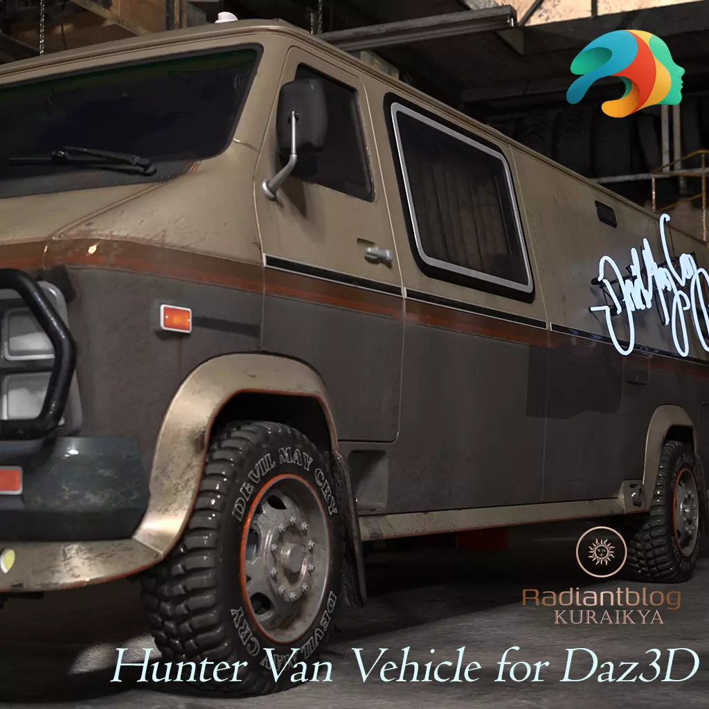 Hunter Van Vehicle for Daz3D 3D model
