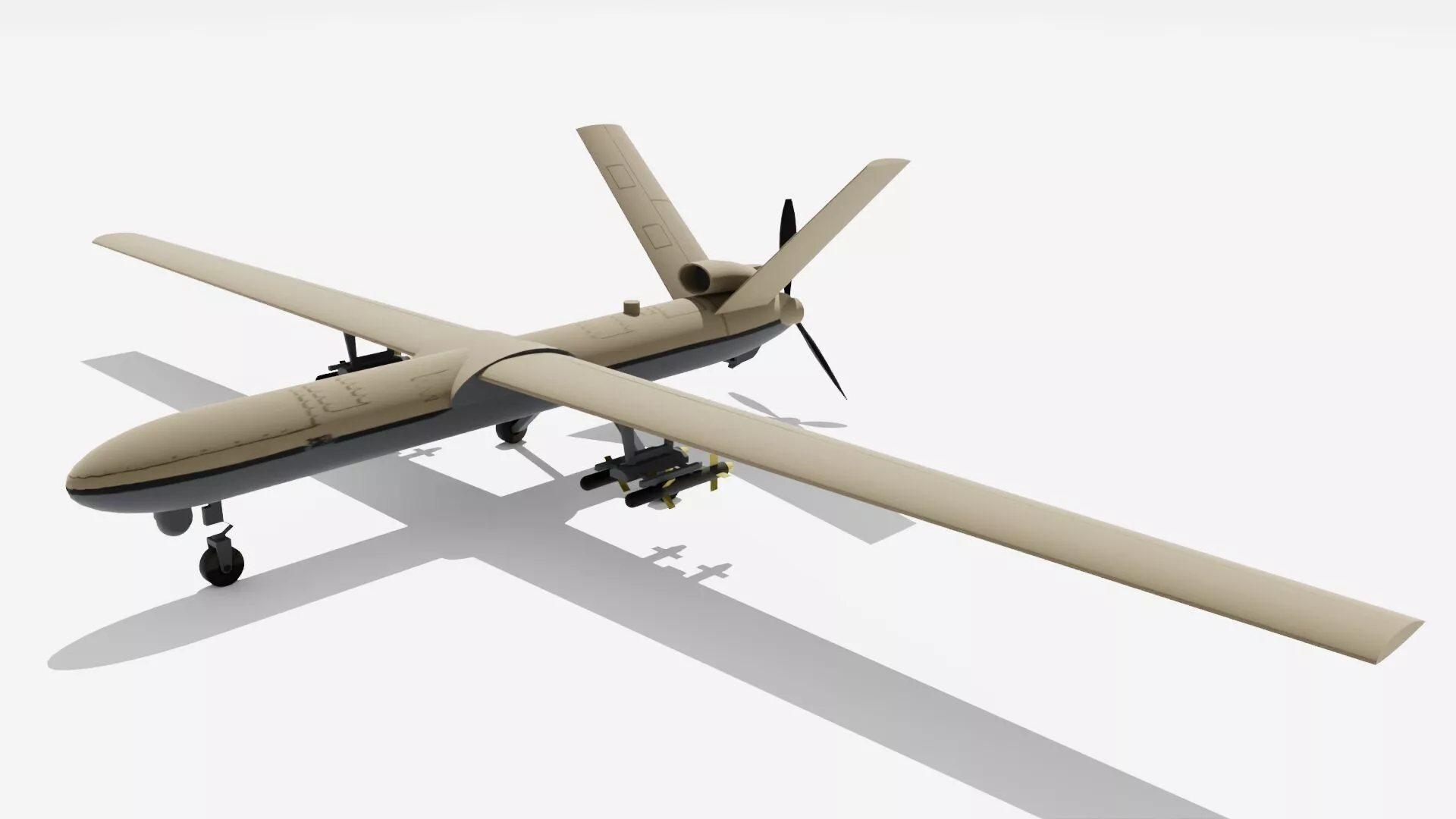 Shahed 129 Iranian Drone Heat Map Low-poly 3D model