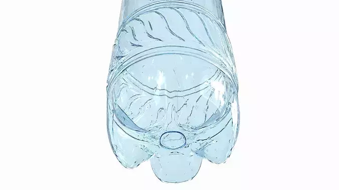 Reusable Plastic Drink Bottle with Cap Blue 3D model 5