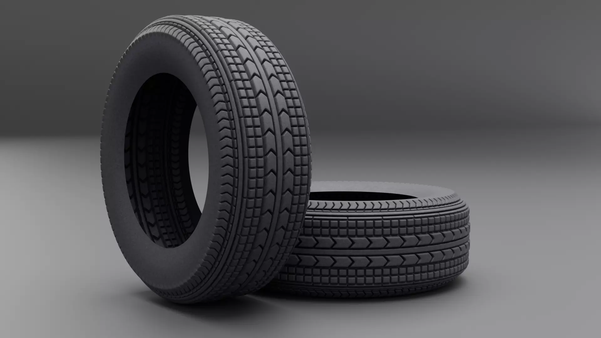 Realistic Car Tire - Detailed Tread Pattern 3D model