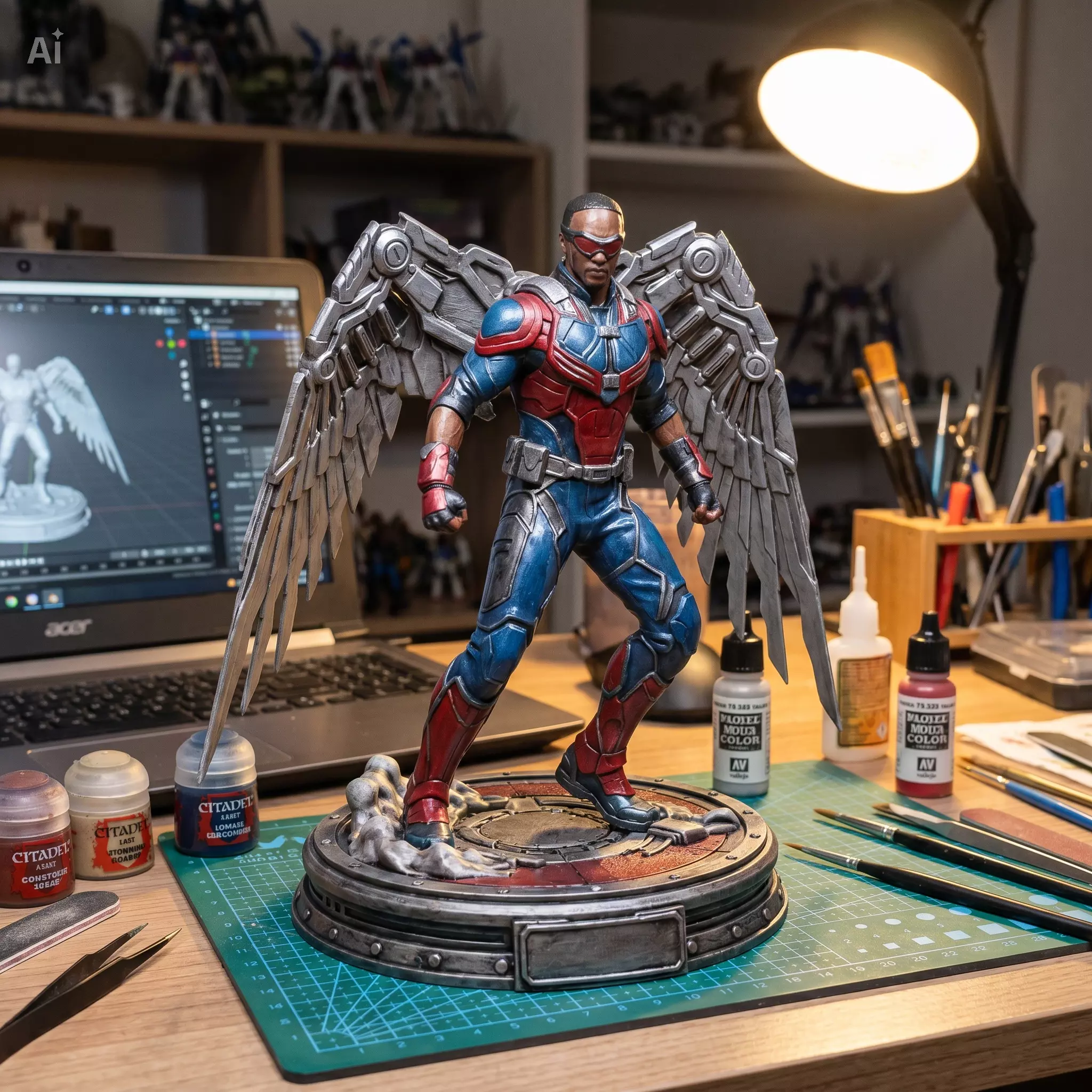 Falcon Captain America 3D STL File-Marvel Avengers Figure 3D print model