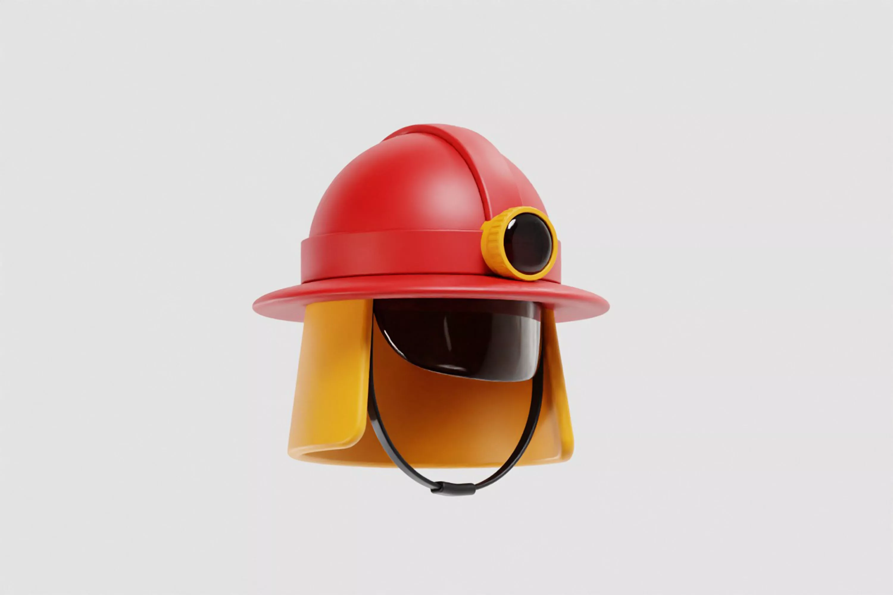 Firefighter Helmet Low-poly 3D model