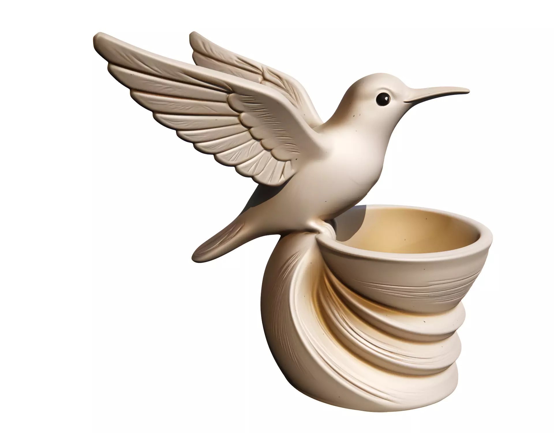 Hummingbird Ceramic Planter Sculpture 3D print model