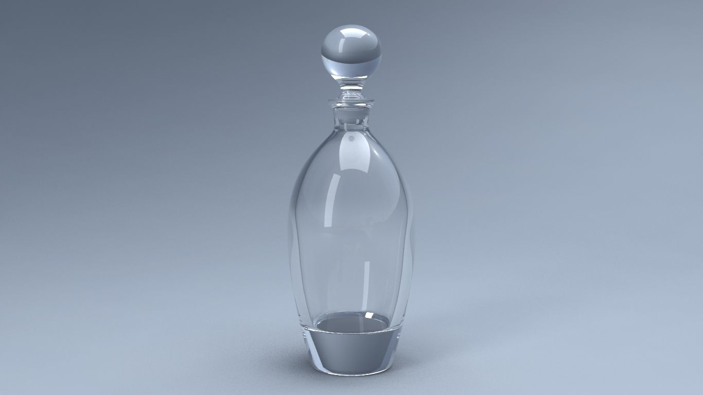 Decanter and glasses 3D model_1