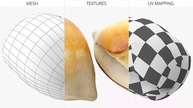 Popped Corn Kernel Food Single 3D model 6