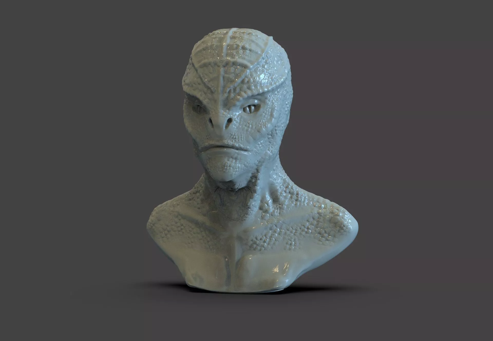 Reptilian Bust 3D print model