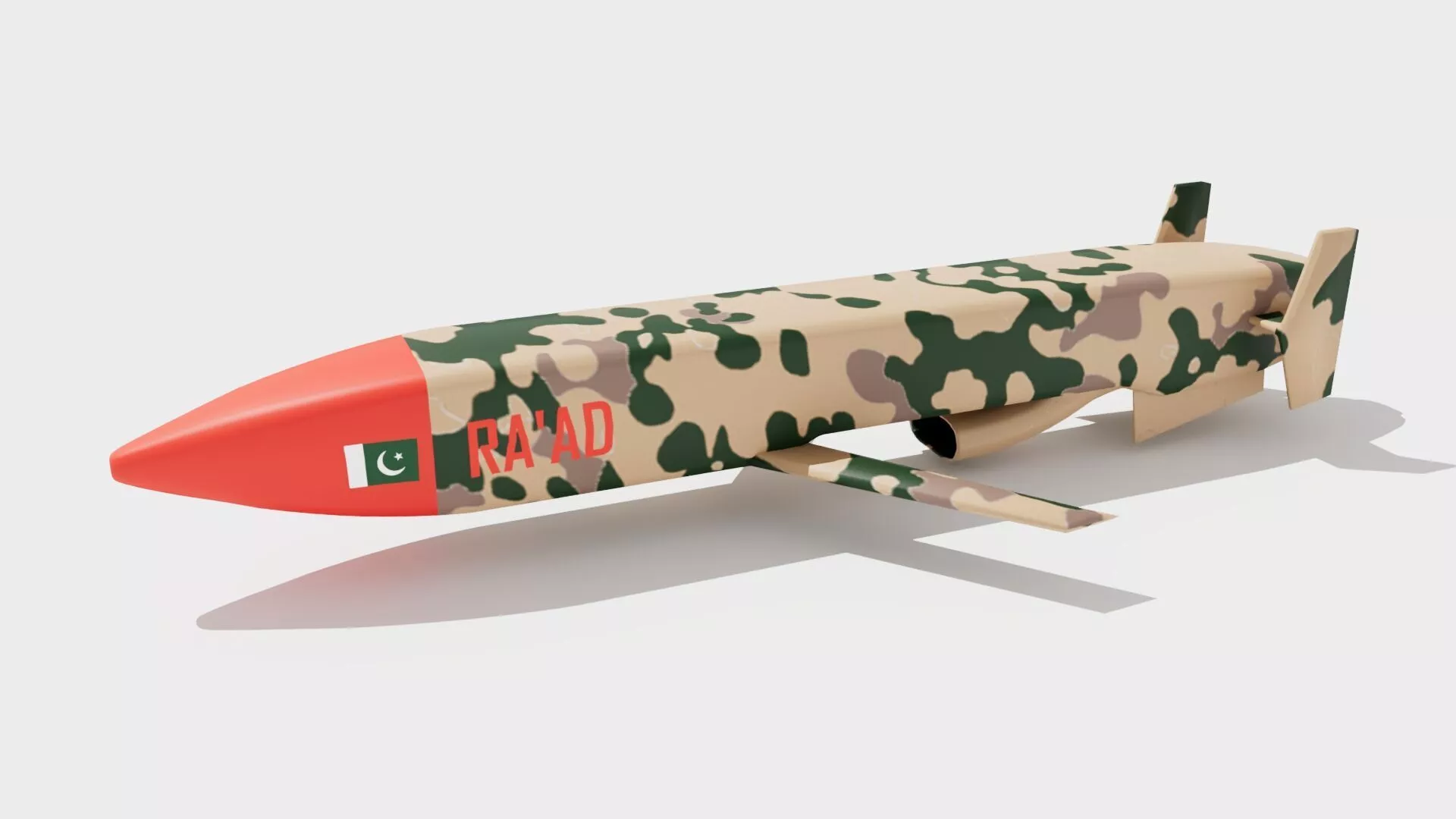 Raad iranian missile Heat map Low-poly 3D model
