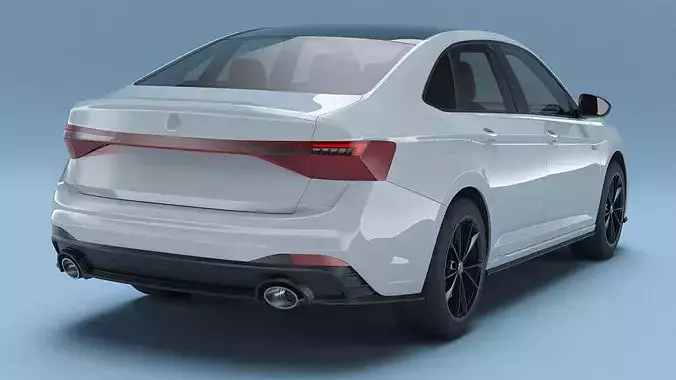 2025 Volkswagen Four Door Sedan Jetta GLI Light Gray Simplified 3D model 3