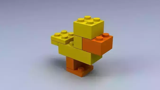 Set of LEGO blocks Low-poly 3D model