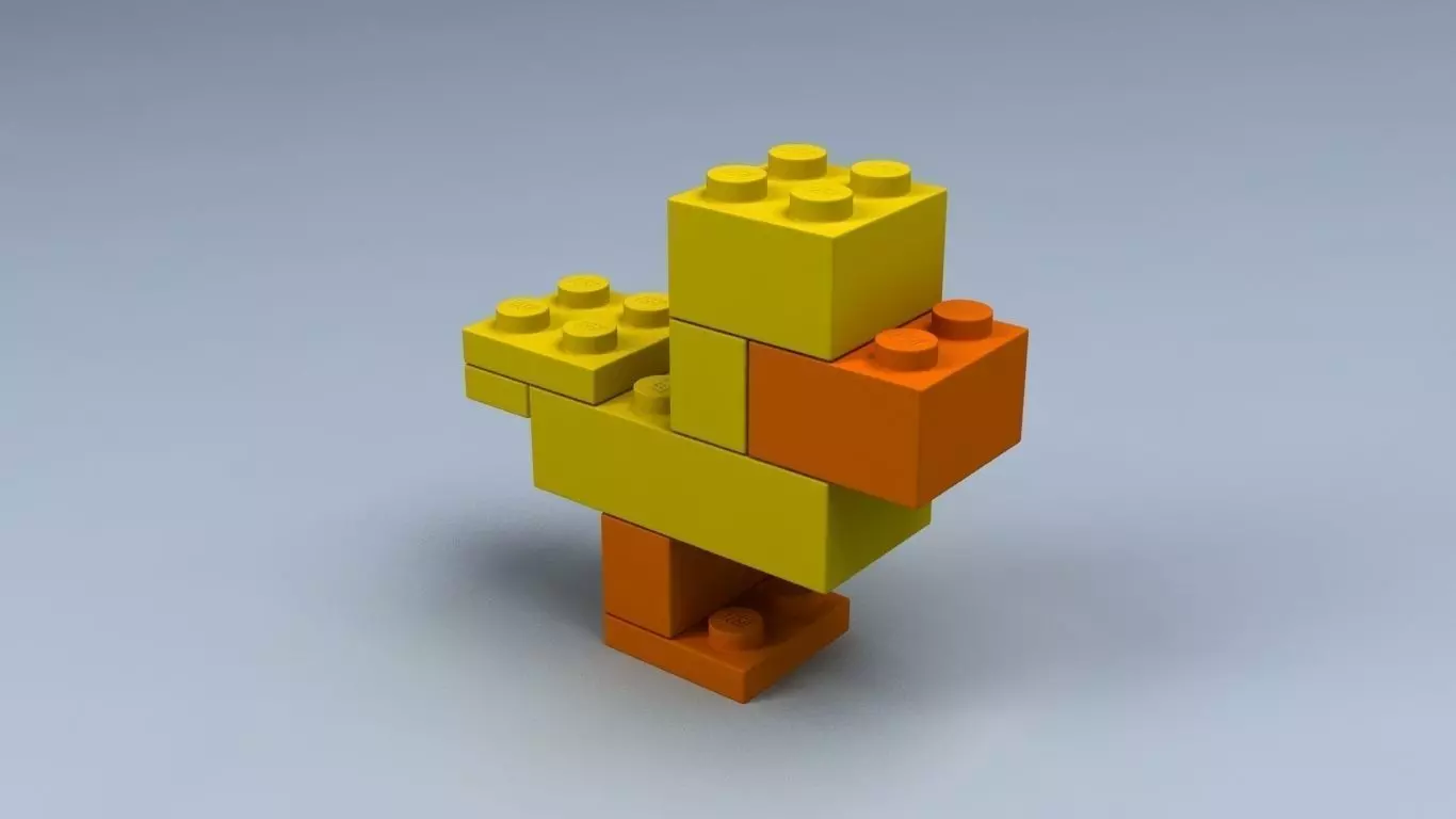 Set of LEGO blocks Low-poly 3D model_0