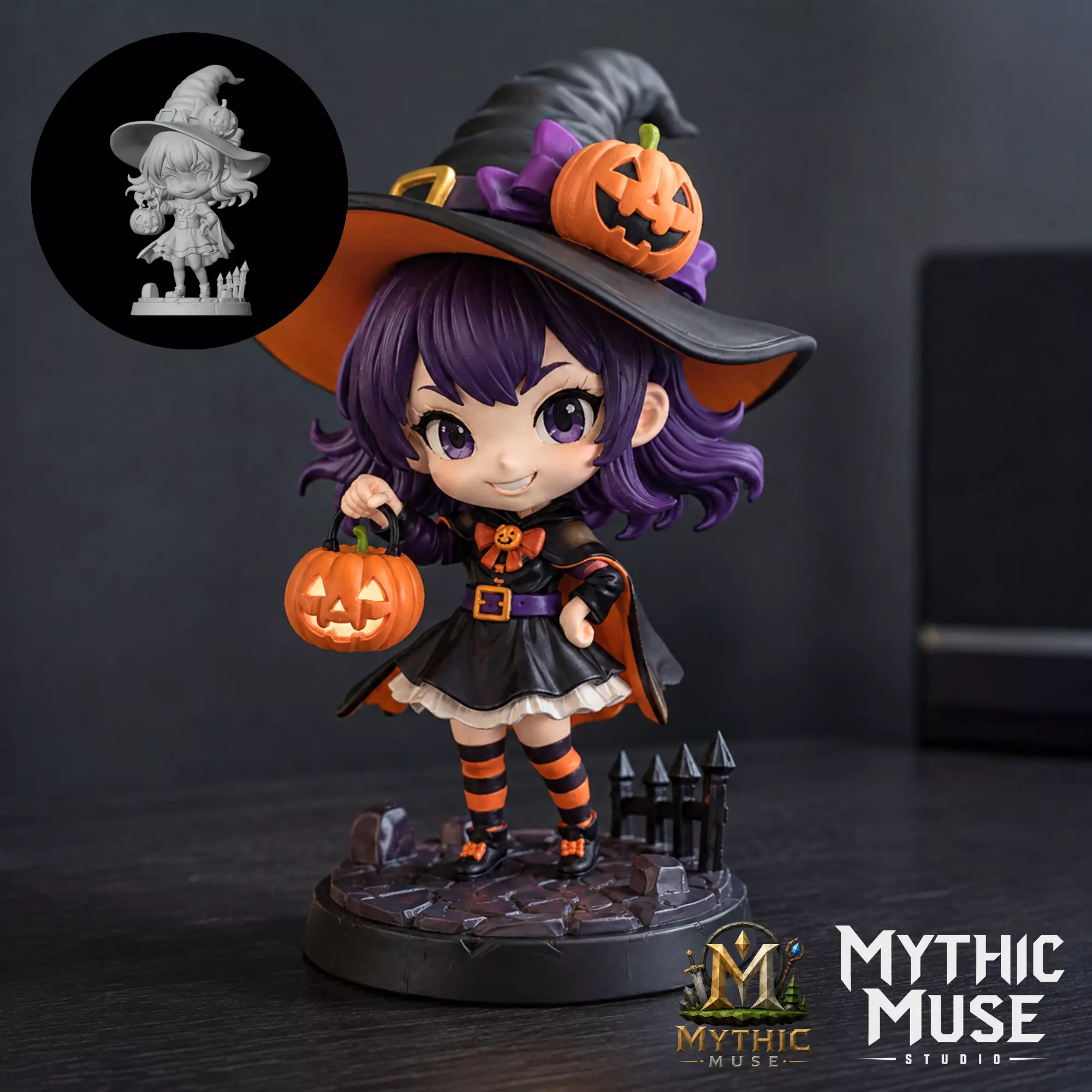 Pumpkin Witch STL Model for 3D Printing 3D print model