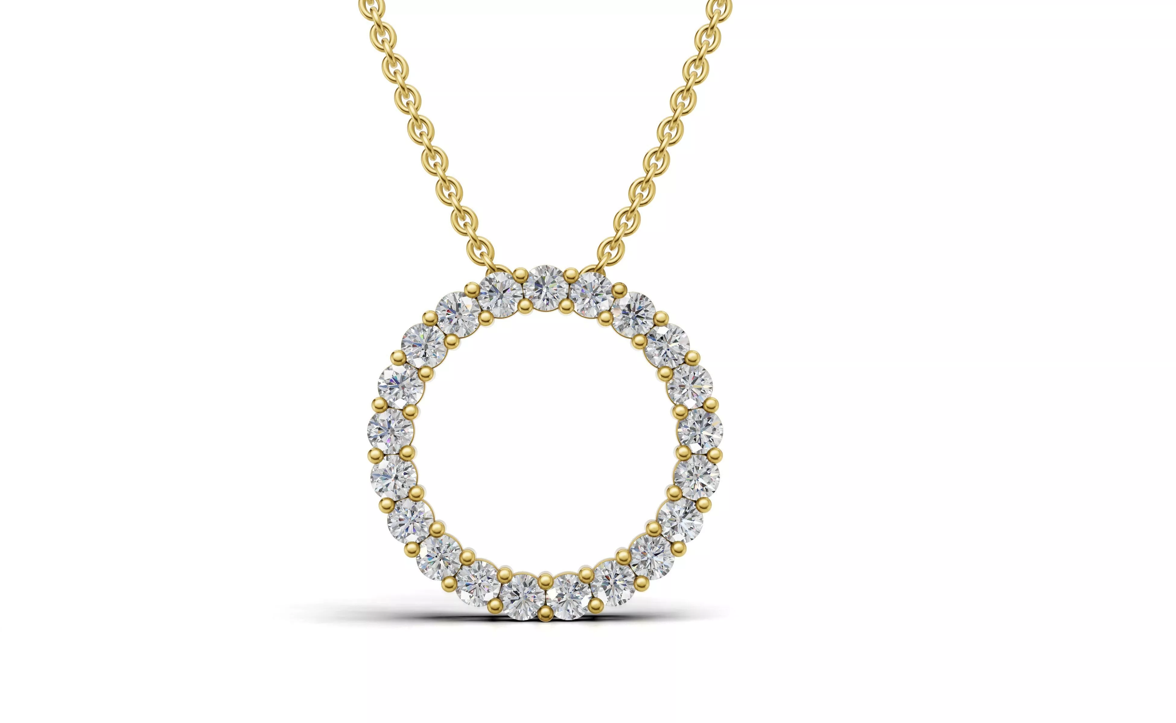 AV 765 Diamond Ladies Circle Pendant 3D print model