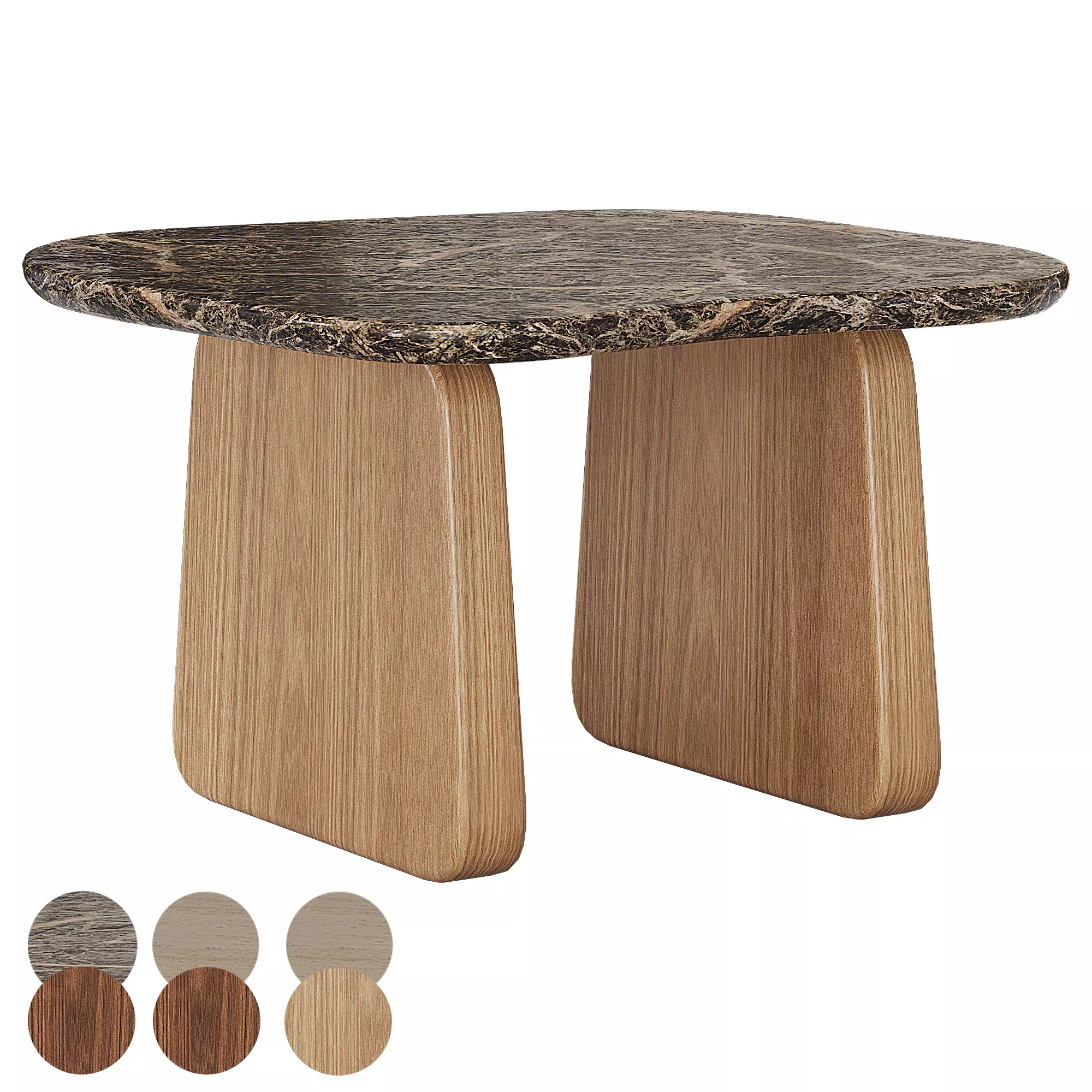 Coffee table with an asymmetric tabletop 3D model