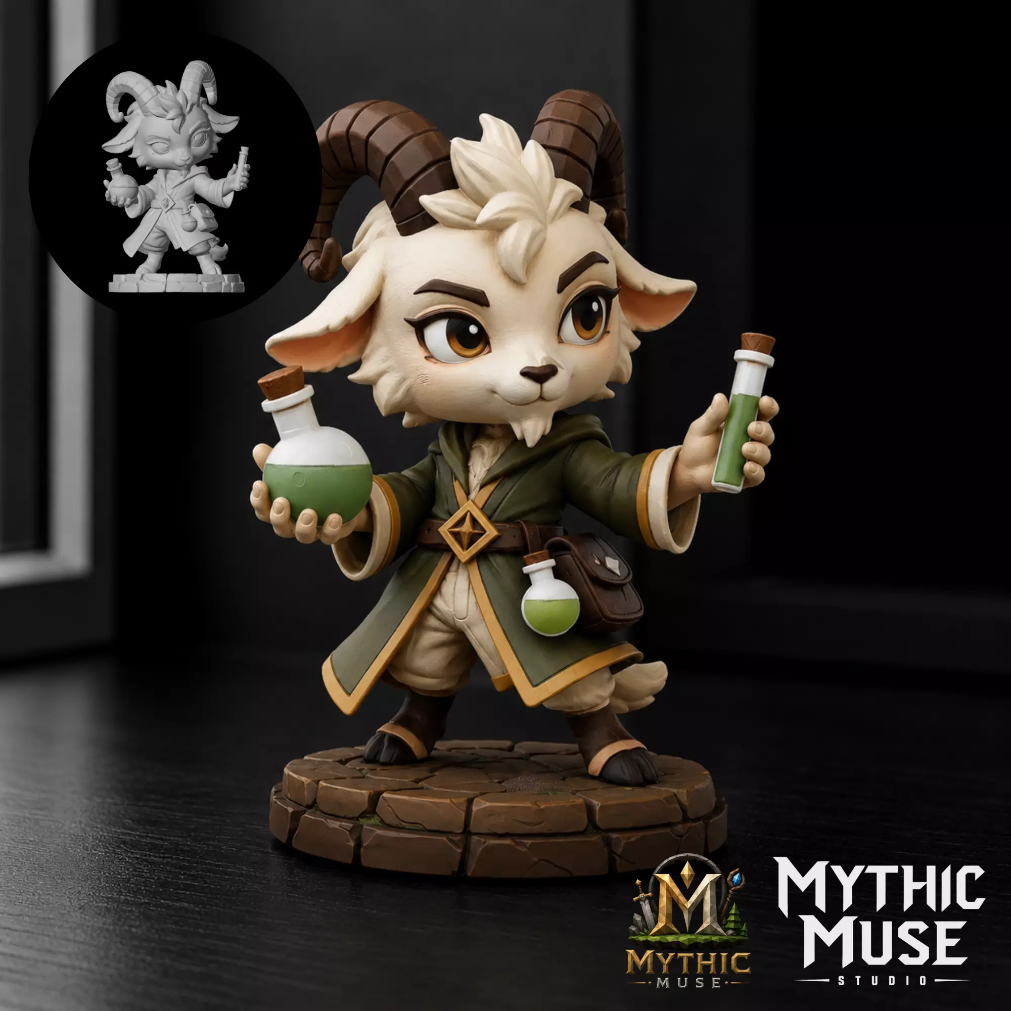 Goat Alchemist Beastman STL Model for 3D Printing 3D print model