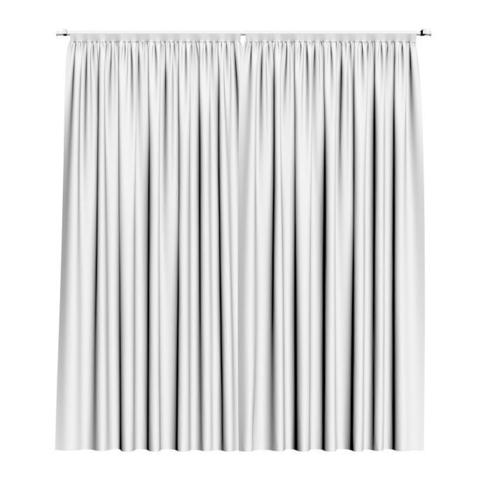 White see through window curtains 3D model_3