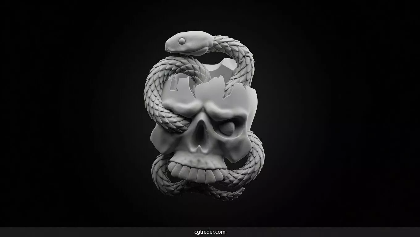Skull STL OBJ Fantasy 3D print model